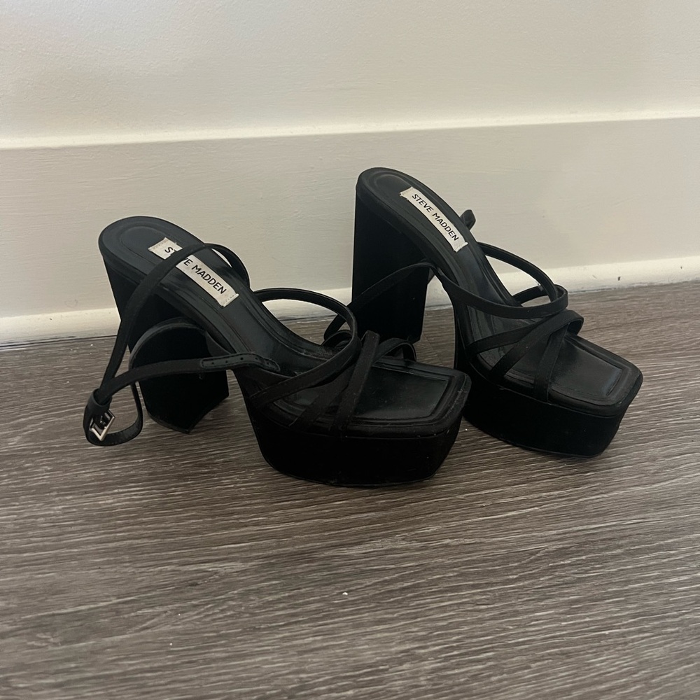 Steve Madden Black Platform Heels